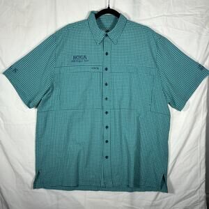 Men's Game Guard Outdoors Aqua Blue Check Shirt NOKIA Lightweight Shirt Size 2XL